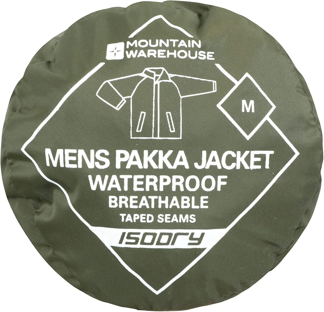Mountain Warehouse Pakka Herren Wasserdicht Leichte verpackbare Regen Renn Sport Jacke 4XL Khaki, 4X