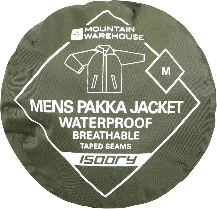 Mountain Warehouse Pakka Herren Wasserdicht Leichte verpackbare Regen Renn Sport Jacke 4XL Khaki, 4X