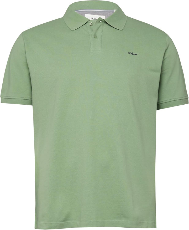 s.Oliver Poloshirt mit kleinem Label-Print Poloshirt aus Baumwollpiqué S 7253_salbeigrün, Poloshirt