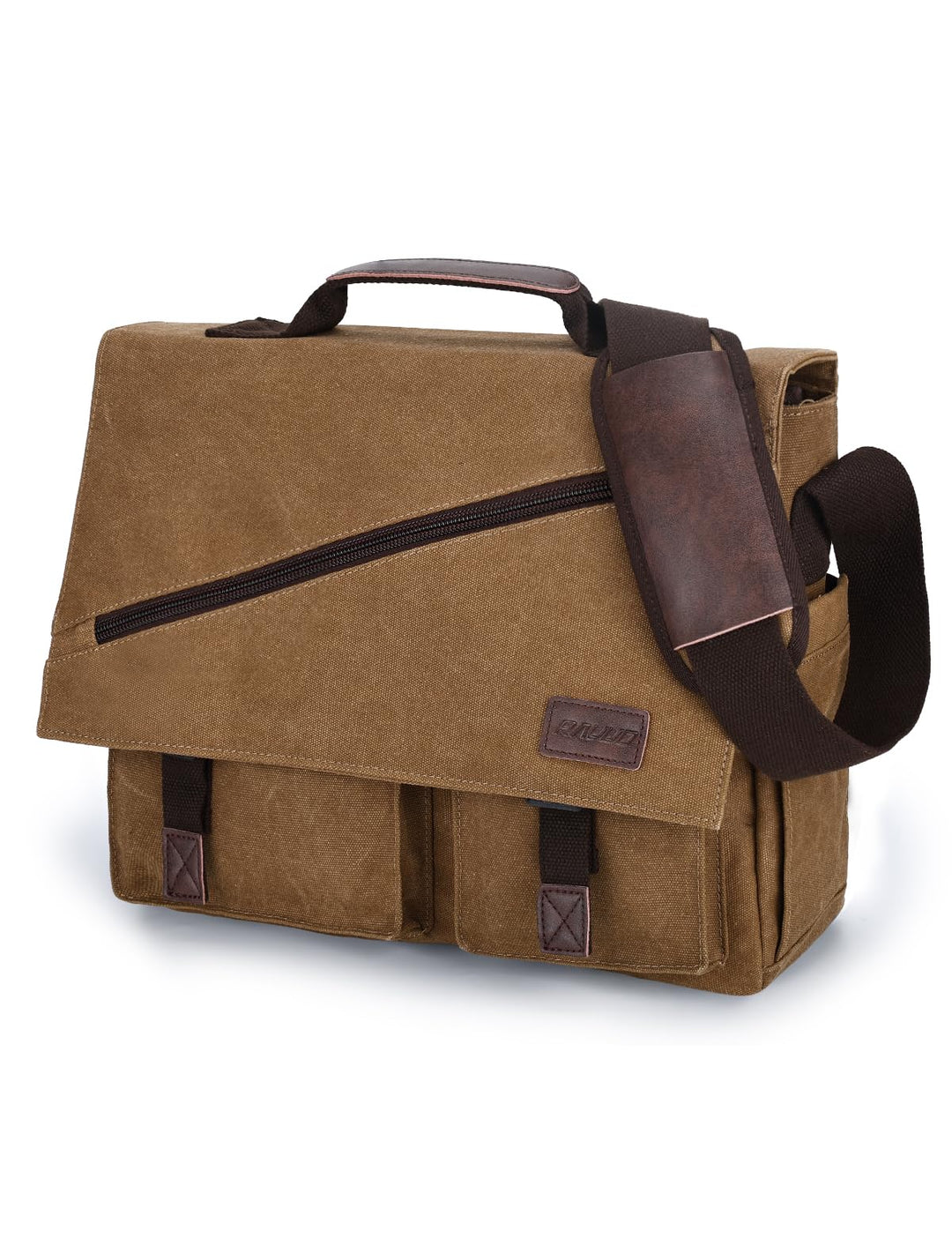 RAVUO Umhängetasche Herren, 17 Zoll Laptoptasche Aktentasche Wasserdichte Canvas Gross Arbeitstasche