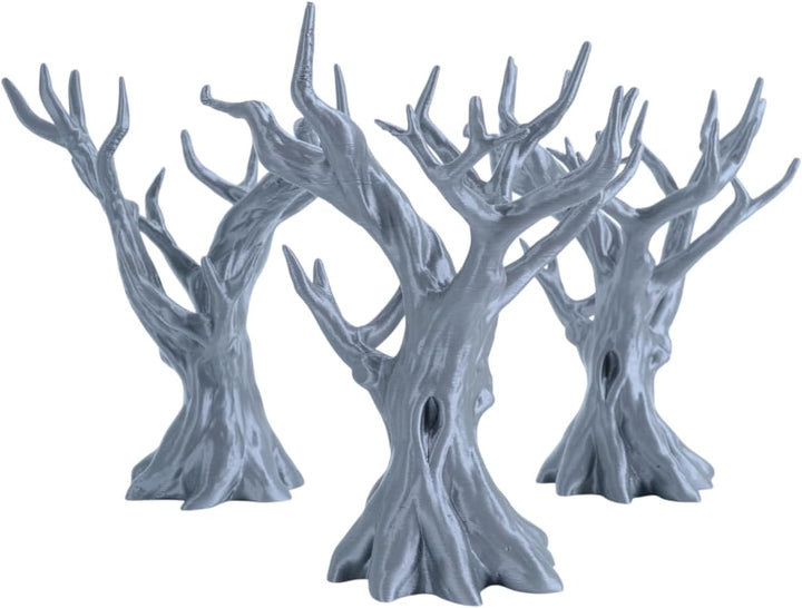 28-mm-Waldbaum-Gelände-Set (3 Teile) für Tabletop-Kriegsspiele und Rollenspiele | Einfache graue Gel