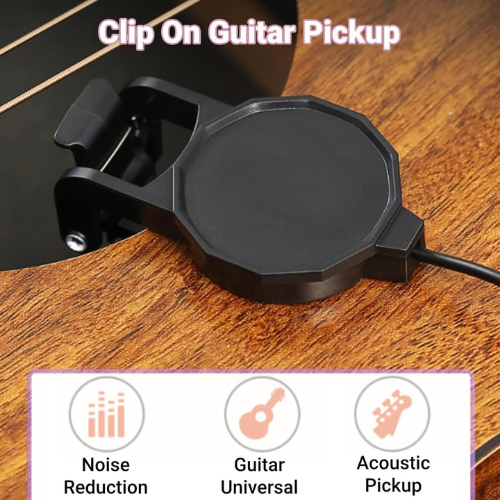 Gitarren-Clip-On-Tonabnehmer, Kunststoff-Tonabnehmer für Akustikgitarre, Professioneller Folk-Gitarr
