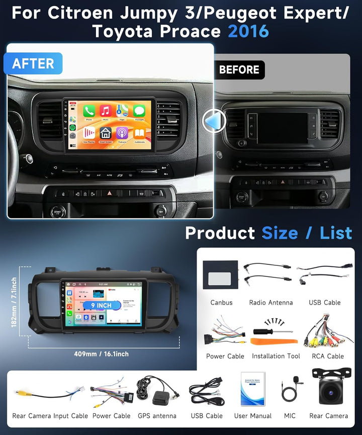 Rimoody 8 Kerne 6+128G Kabellos Carplay Android Autoradio für Nissan Qashqai J10 2006-2016 9 Zoll To