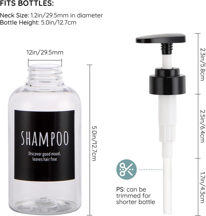 Segbeauty Seifenspender, 3 Stück 300 ml Shampoo Flaschen zum Befüllen, Soap Dispenser mit 2 Seifensp