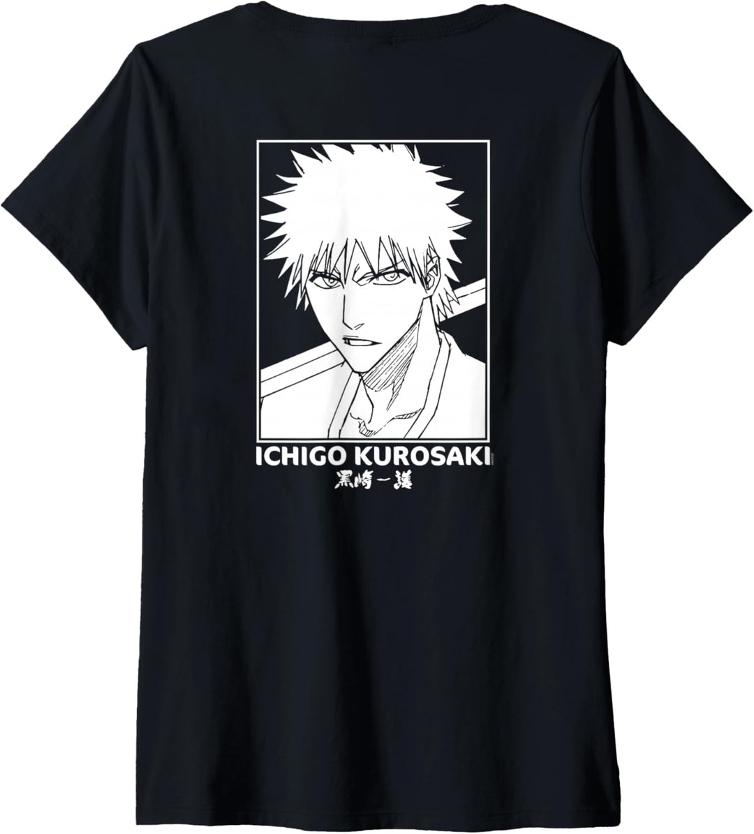 Bleach Retro Anime Ichigo Kurosaki T-Shirt mit V-Ausschnitt