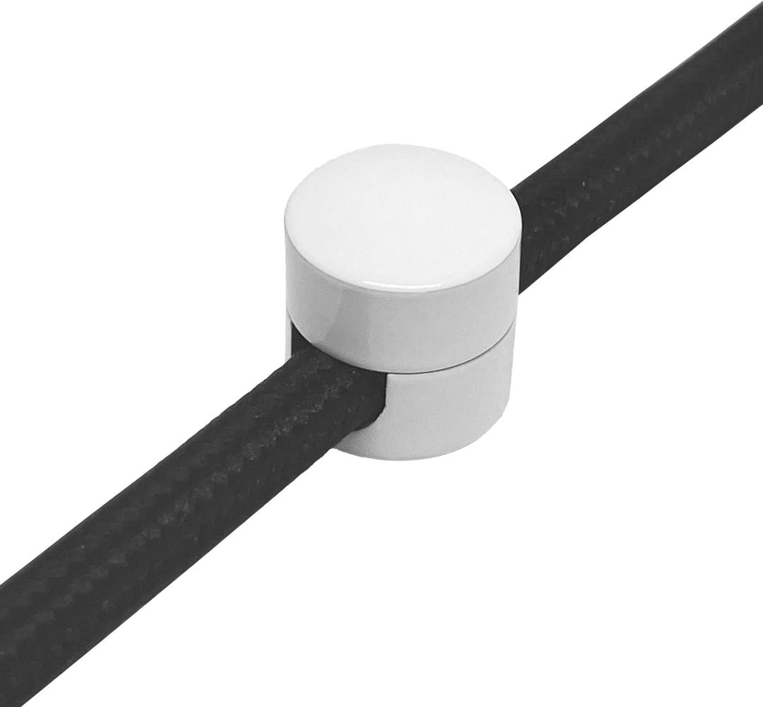 smartect Aluminium Wand- und Deckenpins für Textilkabel [4 Stück, Weiss] Deckenbefestigung mit Schra