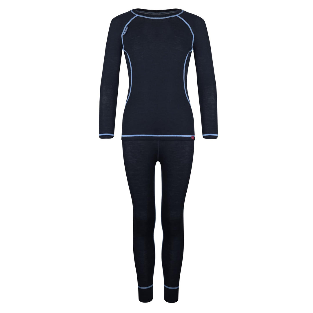 Trollkids Kinder Merino schnelltrocknendes Funktionsunterwäsche Set 164 Anthrazit / Mittelblau, 164