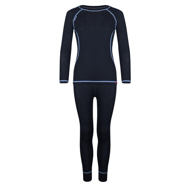 Trollkids Kinder Merino schnelltrocknendes Funktionsunterwäsche Set 164 Anthrazit / Mittelblau, 164
