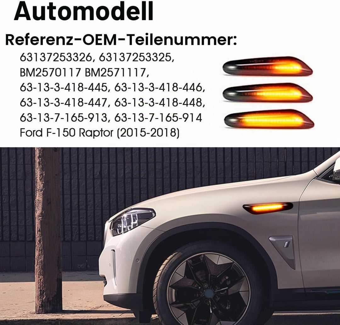 WinPower Seitenmarkierung Signal Licht anmachen Sequenzieller Blinker Fehlerfrei Kompatibel mit BMW