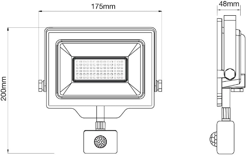 Noxion Led-Scheinwerfer Beamy G3 50W 5500lm 110D - 830 Warmweiss | IP65 - Bewegungs- Und Lichtsensor