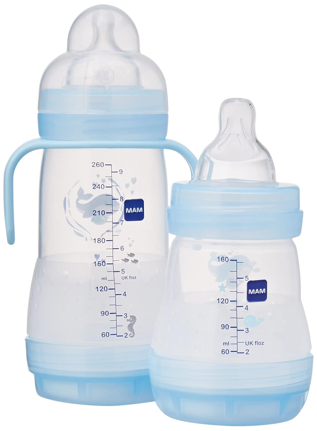 Mam Easy Start Anti-Colic Babyflasche, 8 Flaschen in den Formaten 130 ml, 160 ml und 260 ml, 1 Start