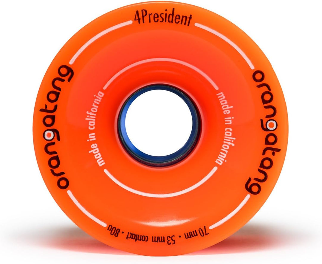 Orangatang 4 President 70mm 80a Cruising Longboard Skateboard Rollen (Orange, 4er Set) Orange 80a Ei