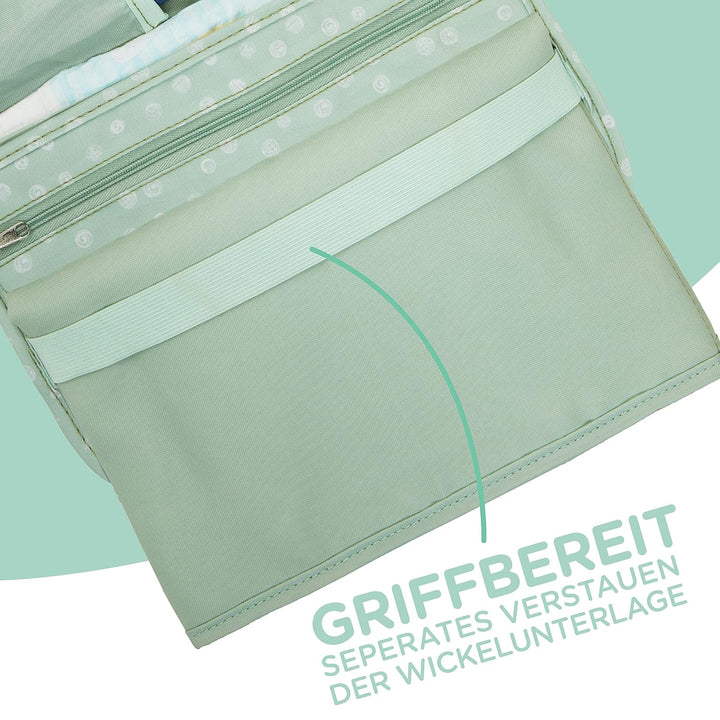 Jubi® Windeltasche mit Wickelunterlage für unterwegs mit extra viel Platz - Kleine Wickeltasche - Mi