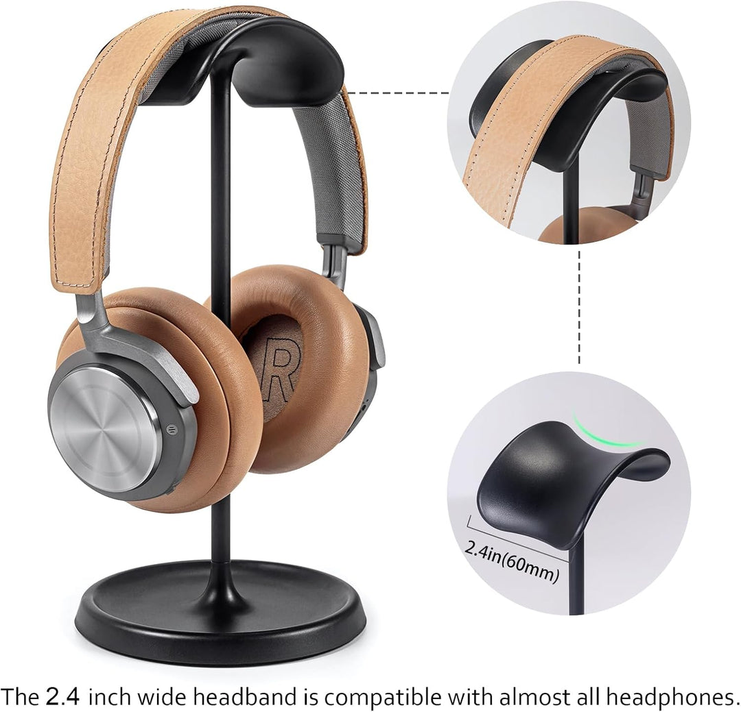 Kopfhörer Ständer, Gebogener Headset Halterung mit Ablagefach, Schwere Basis Gaming Kopfhörer Halter