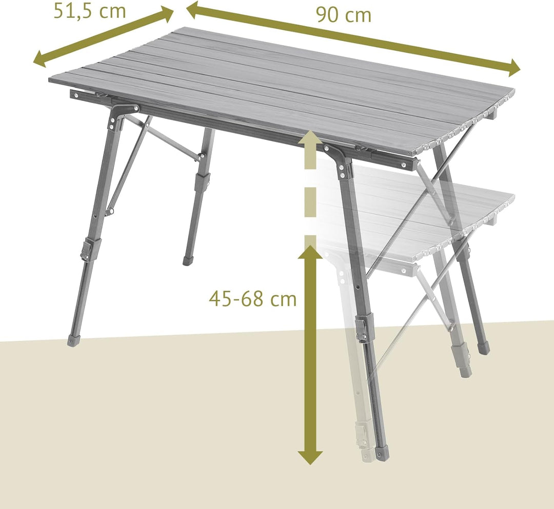 Campingtisch klappbar höhenverstellbar Falttisch tragbar Aluminium inkl. Tragetasche Outdoortisch we
