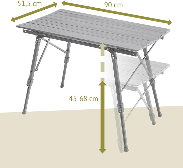 Campingtisch klappbar höhenverstellbar Falttisch tragbar Aluminium inkl. Tragetasche Outdoortisch we