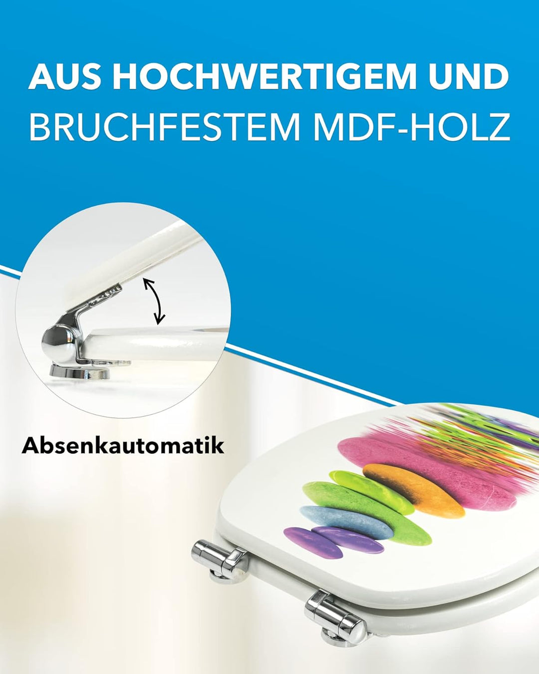 Xonic Design WC-Sitz - Premium Klo-Deckel - Toilettensitz mit Absenkautomatik - hochwertige Klobrill