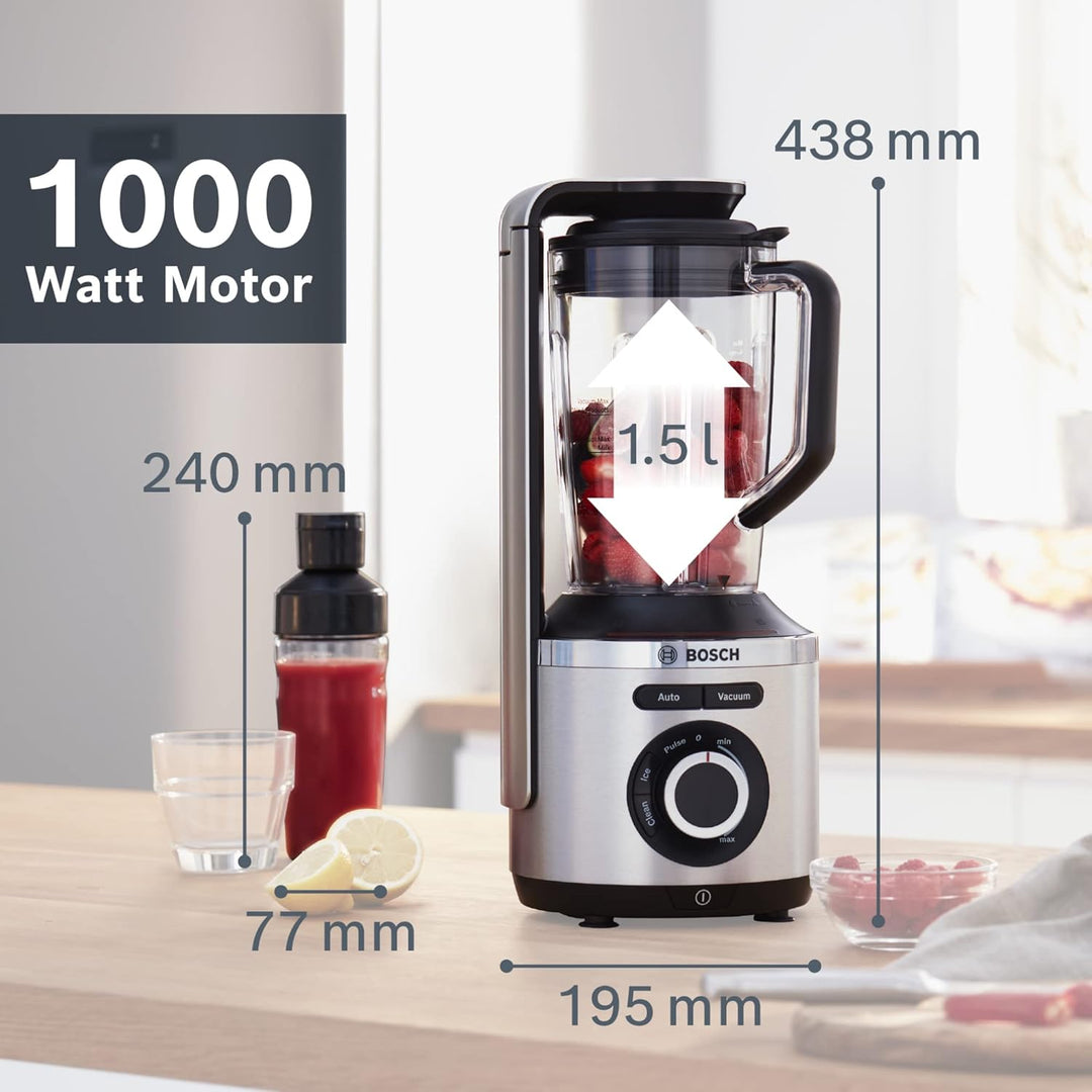 Bosch Vakuum-Standmixer VitaPower Serie 8 MMBV621M, starke Mixleistung, vitaminschonende Zubereitung