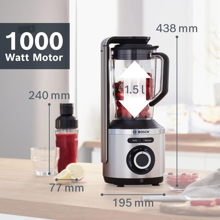 Bosch Vakuum-Standmixer VitaPower Serie 8 MMBV621M, starke Mixleistung, vitaminschonende Zubereitung