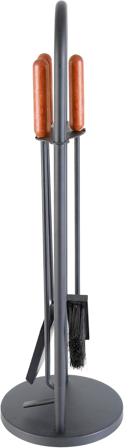 Kamino-Flam Kaminbesteck 3-teilig - Kamin-Zubehör mit Besen / Schaufel / Schürhaken / Ständer - Kami