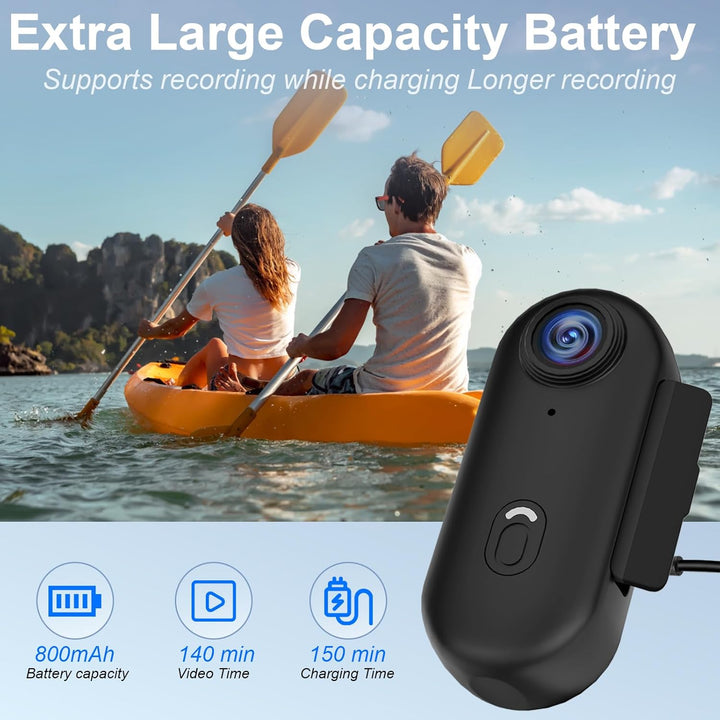 Action Cam WiFi,HD 1080P Mini Sportkamera mit 32 GB Speicherkarte,360° Kleine Action Kamera,Fahrrad