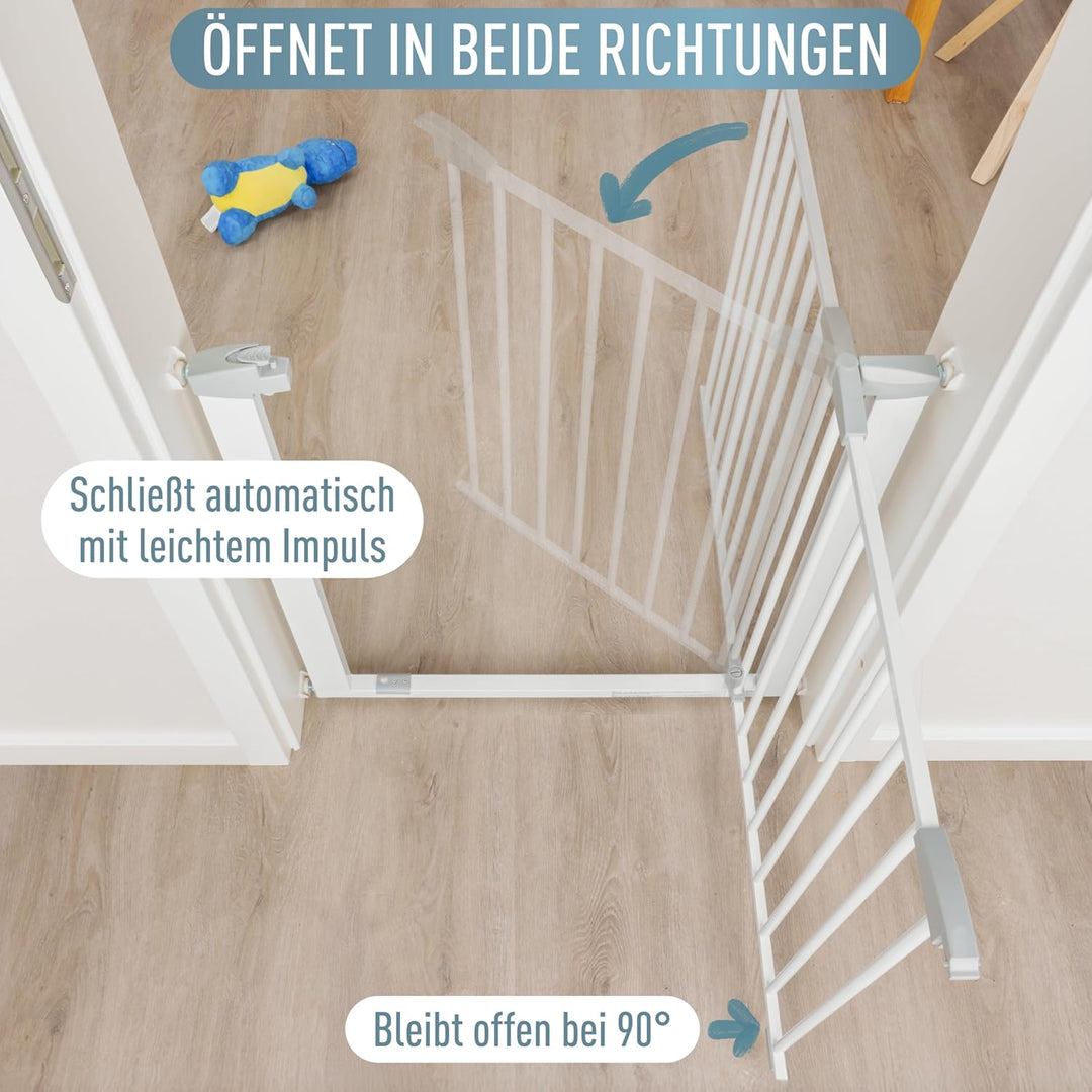 ib style Türschutzgitter Yael für Babys 73,5-81,5 cm - Ohne Bohren, Treppenschutzgitter zum Klemmen,