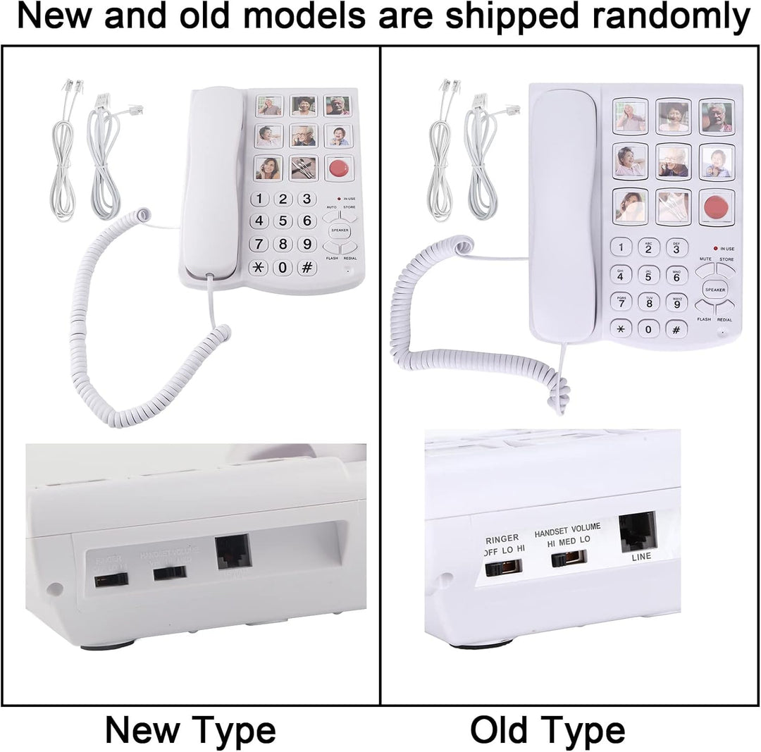 Grosses Tastentelefon für Senioren, LD-858HF Schnurgebundenes Festnetztelefon mit SOS-Taste Vorgespe