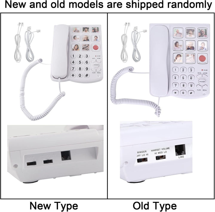 Grosses Tastentelefon für Senioren, LD-858HF Schnurgebundenes Festnetztelefon mit SOS-Taste Vorgespe