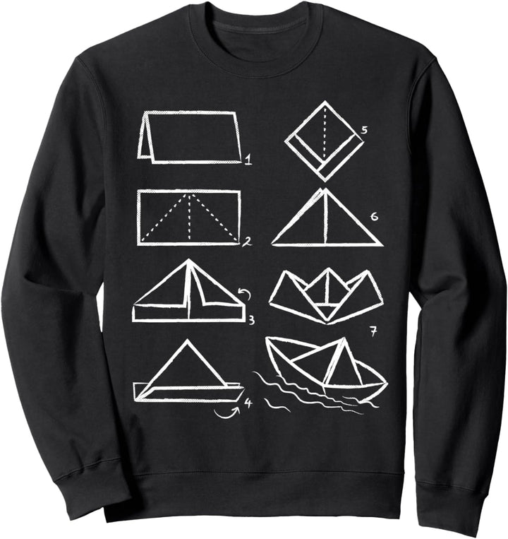 Papierschiffe falten Papierschiffchen Papierboot Sweatshirt
