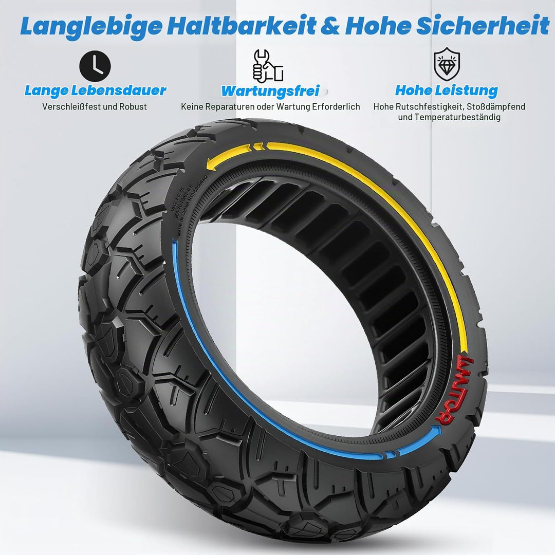 Vollgummireifen 10x2.70-6.5 Offroad, 10x2.75-6.5 Reifen Vollgummi, Pannensichere &amp; Abriebfeste &amp; War