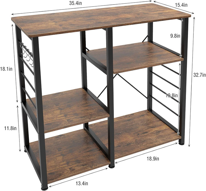 soges Bäckerregale Küchenregal Standregal Mikrowellenhalter Bäcker Regal Haushaltsregal mit 3 Ablage