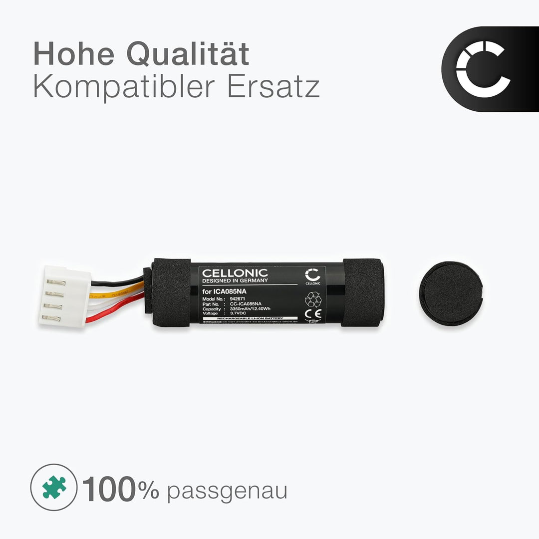 CELLONIC, Lautsprecherakku kompatibel mit JBL Flip Essential 2 (3350mAh, 3.7V) Ersatzakku ICA085NA