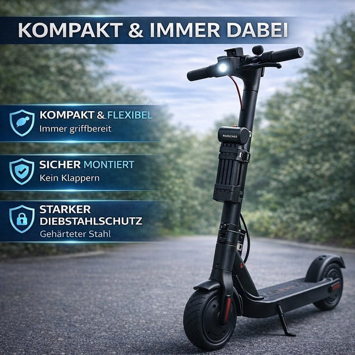 RADSICHER Faltschloss – Robustes Fahrradschloss (90 cm) | Sicherheitslevel 12 | Gehärteter Stahl, We