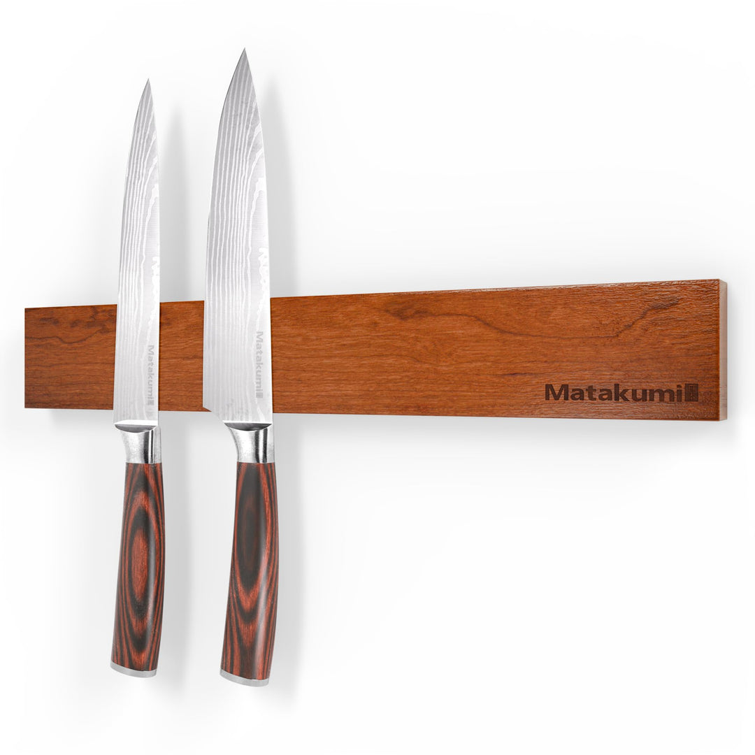 Matakumi Magnetleiste Messer 40x6cm Akazienholz - Messerleiste Magnetisch Selbstklebend oder Schraub