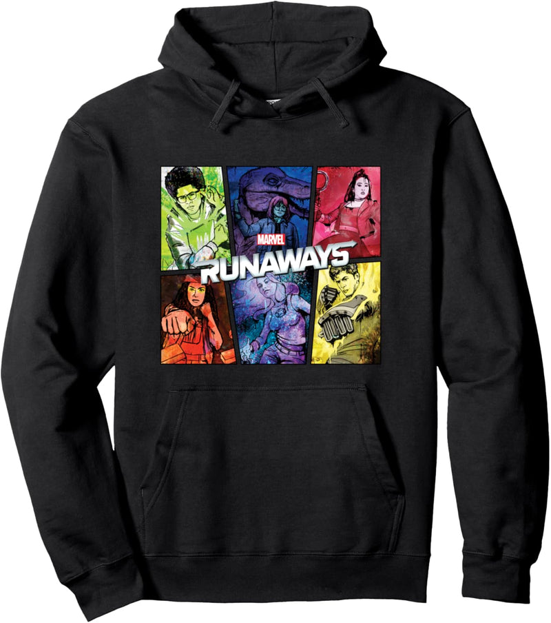 Marvel Runaways Color Block Character Grid Pullover Hoodie