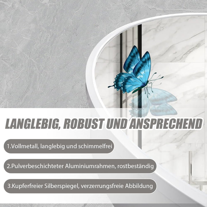 Runder Spiegelschrank,Aluminium-Spiegelrahmen,Pulverbeschichtetes Eisen,Hydraulikscharnier,kupferfre