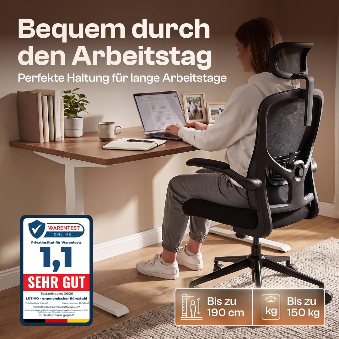 Charlie Bürostuhl ergonomisch [ORIGINAL] Mit 7 Komfort-Einstellungen | Schreibtischstuhl ergonomisch