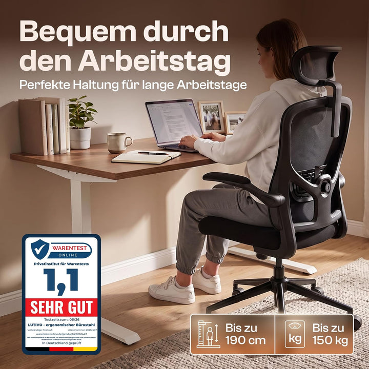 Charlie Bürostuhl ergonomisch [ORIGINAL] Mit 7 Komfort-Einstellungen | Schreibtischstuhl ergonomisch