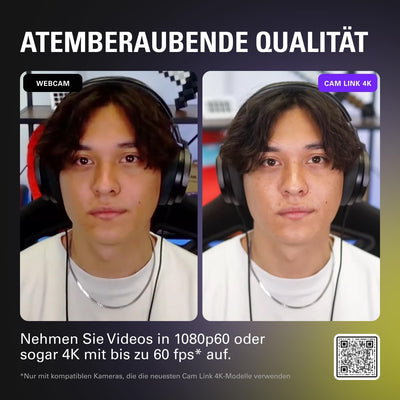 Elgato Cam Link 4K, externe Kamera-Aufnahmekarte, streamen und aufzeichnen mit DSLR, Camcorder, als