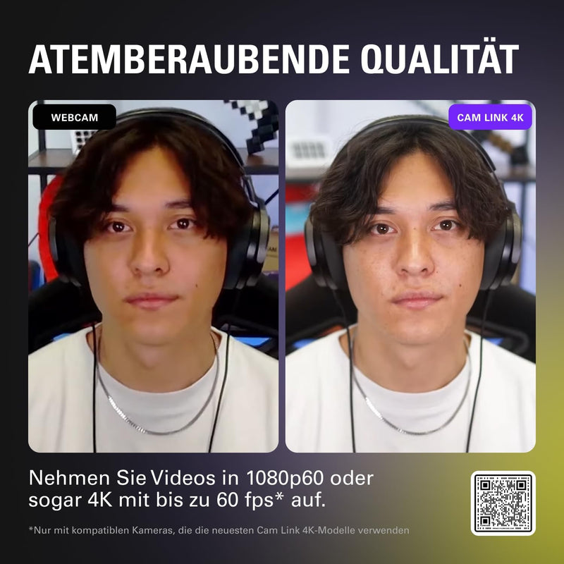Elgato Cam Link 4K, externe Kamera-Aufnahmekarte, streamen und aufzeichnen mit DSLR, Camcorder, als