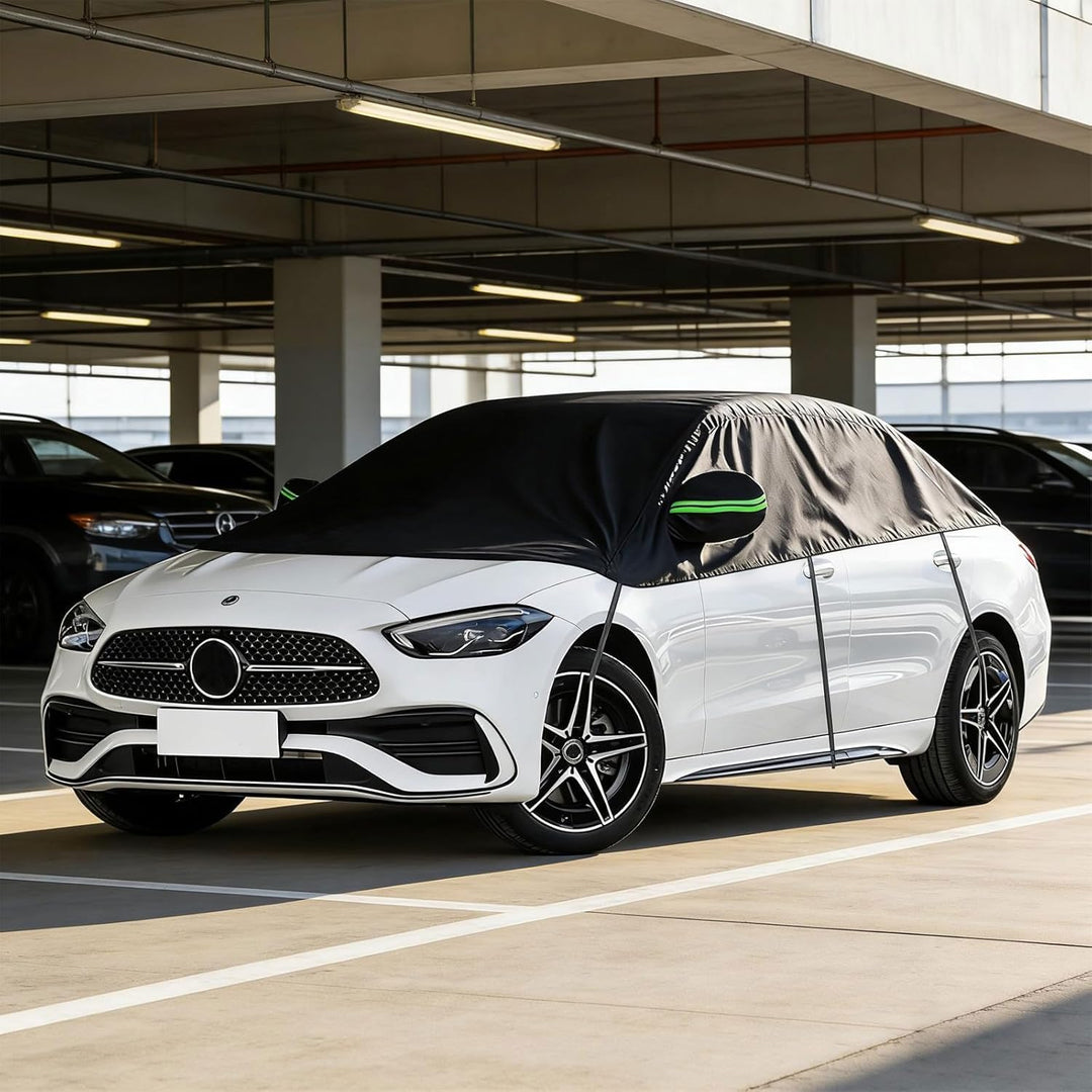 Auto Halbgarage, Wasserdicht Universal Halbgarage, Autoabdeckung für Auto Allwetterschutz vor Regen,