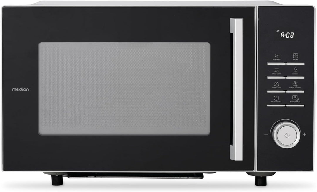 MEDION Mikrowelle mit Grill und Heissluftfritteusenfunktion (25 Liter, 900 Watt, 1.500 Watt Grill, 1
