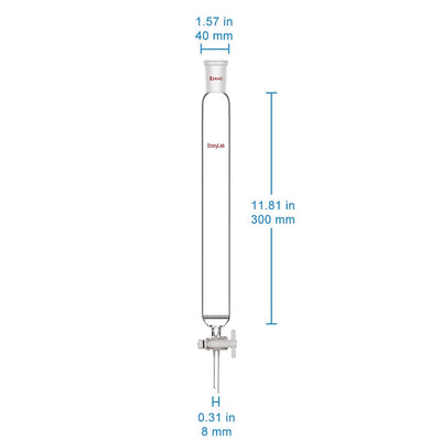 stonylab Chromatographie Säule aus Borosilikatglas, Chromatography Column 24/40 Gelenk Chromatograph