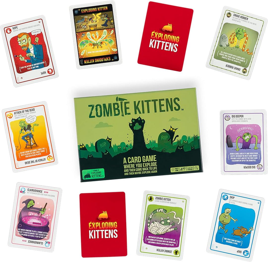 Exploding Kittens Zombie Kittens Card Game, 2-5 Players, Ages 7+, Zombie Kittens