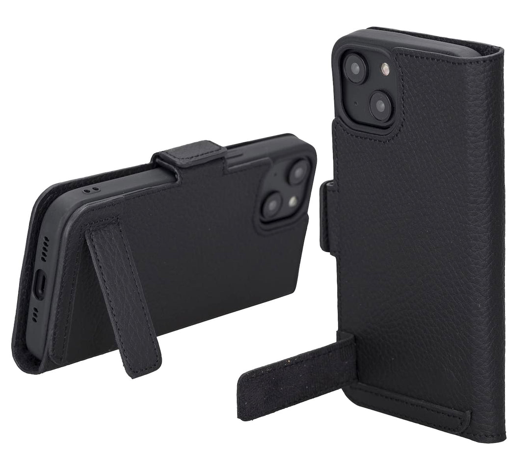 Solo Pelle aufklappbare Lederhülle kompatibel für iPhone 14 in 6.1 Zoll inkl. 1 Kartenfach für das o