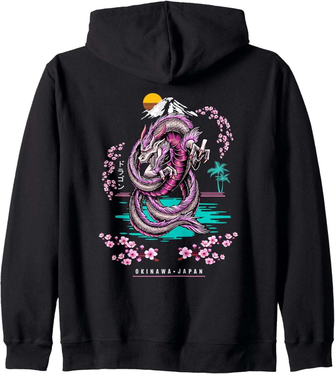 Welcome to Okinawa Japan Drachen Dragon Asian Retro Design Kapuzenjacke