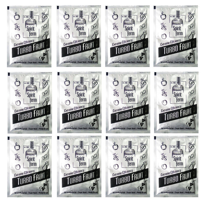 12 x Turbohefe für früchte maische - Turbo Fruit 40g, Hefe für die Fruchtgärung, Turbo Hefe, Wodkahe