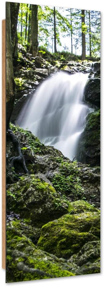 Feeby Wanddeko Wasserfall Bild Kunstdruck modern Landschaft Grün 30x90 cm M14618 30x90 cm, M14618 30