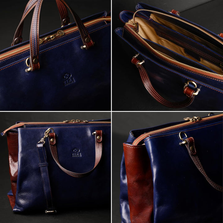 Time Resistance Schultertasche Damen - Handtasche aus Leder - Made in Italy - Tragetasche - Shopper