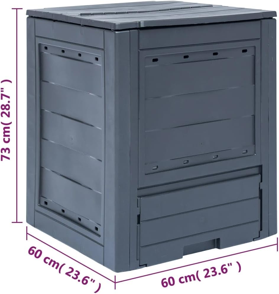 vidaXL Gartenkomposter Grau 260L Komposter Thermokomposter Schnellkomposter 260 l, 260 l